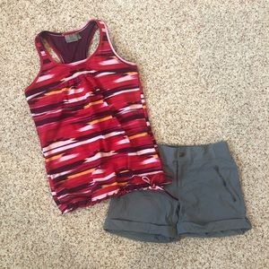 Athleta tank and shorts outfit